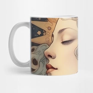 Art Nouveau Moon Lady Mug